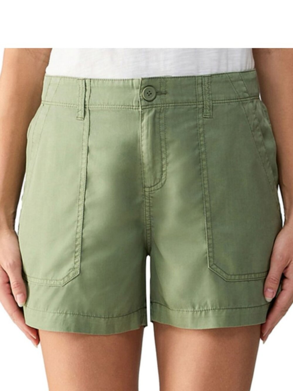 Social Standard Women's Mid Rise Fortune Tencel Short - Green Tea